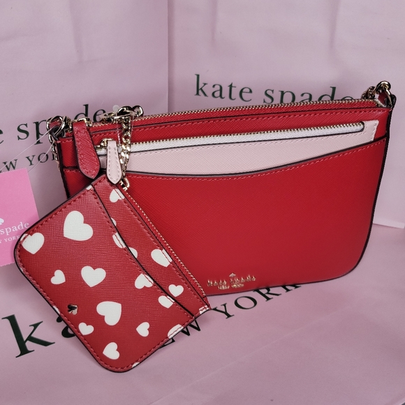 ♠️Kate Spade Staci Triple Crossbody Heart Pop NWT